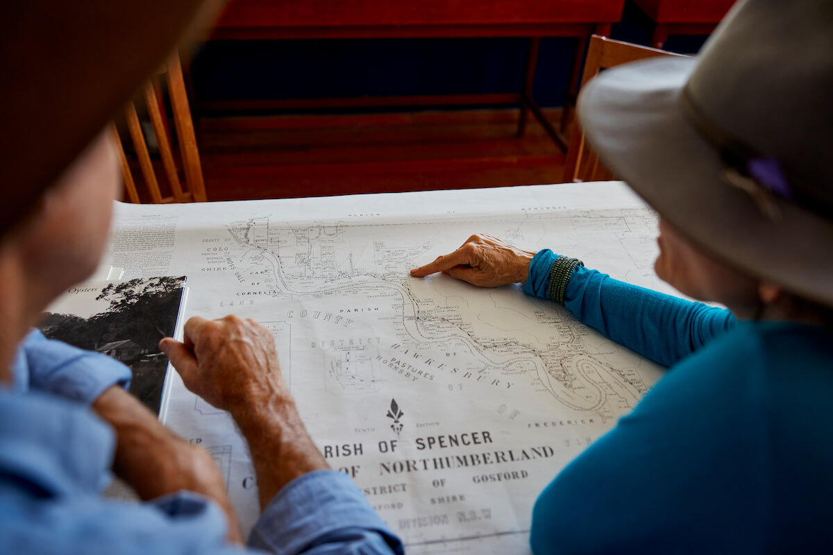 people planning over a printed map