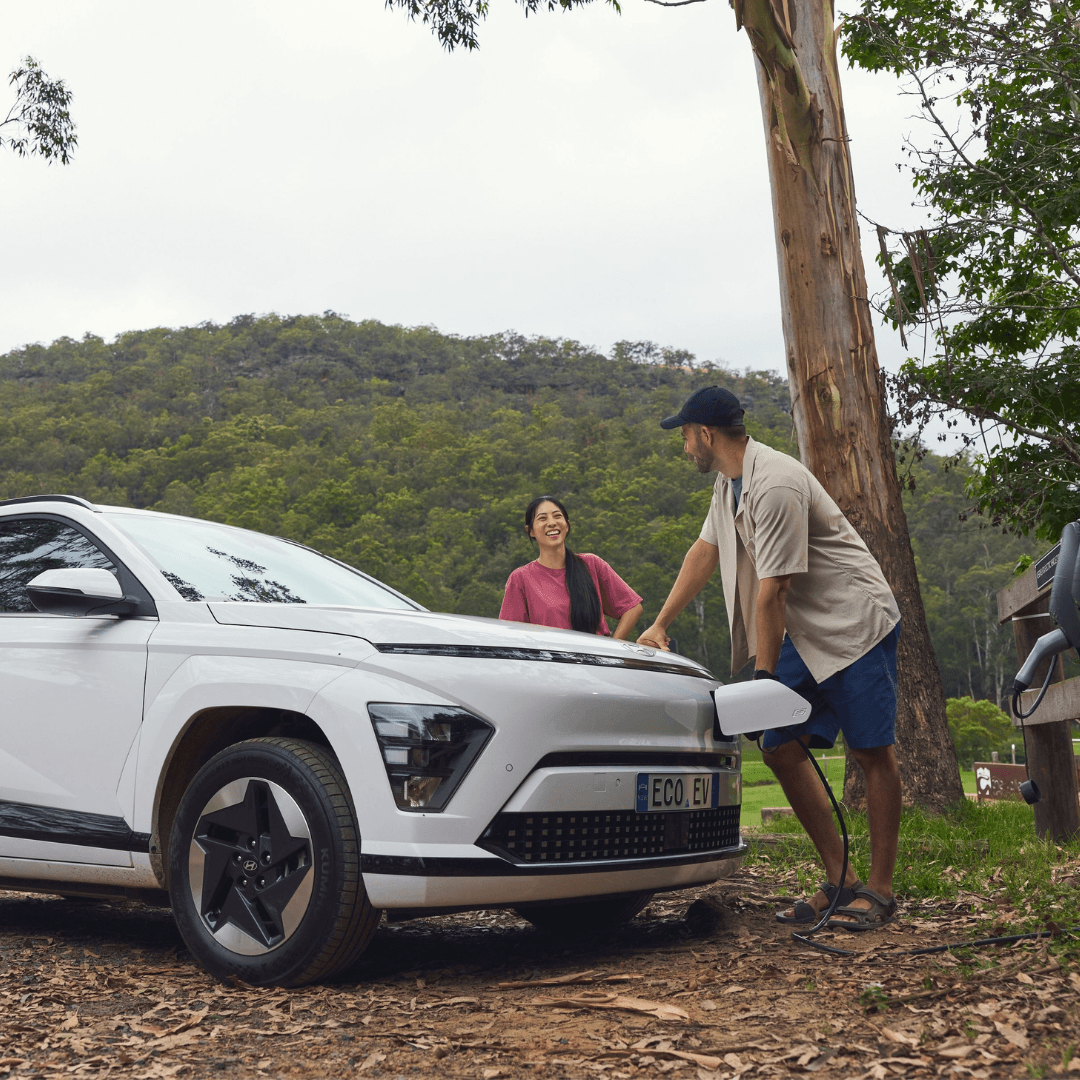 people on ev car