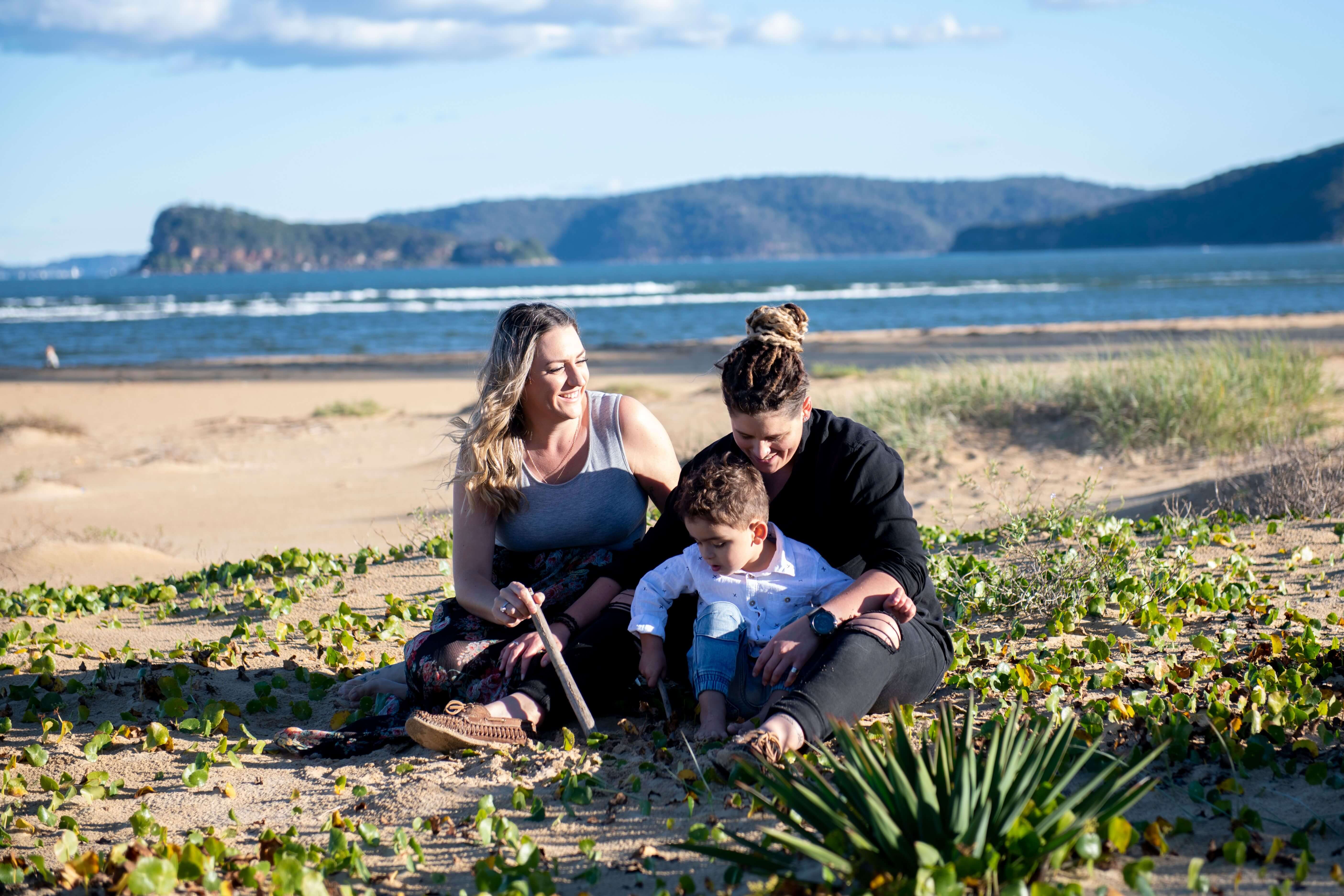 family on umina beach