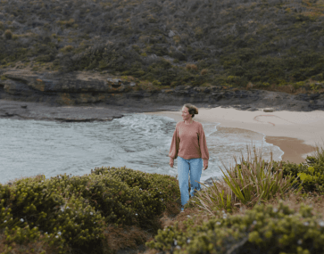 Woman on a coastal walk